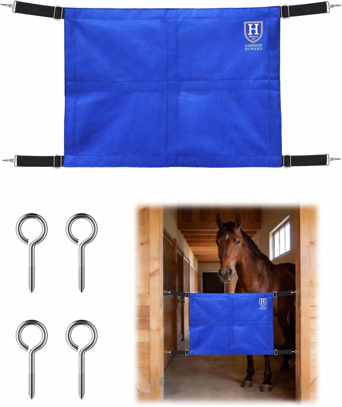 Harrison Howard 27'' x 19'' Stall Guard for Horses, Screw Eyes