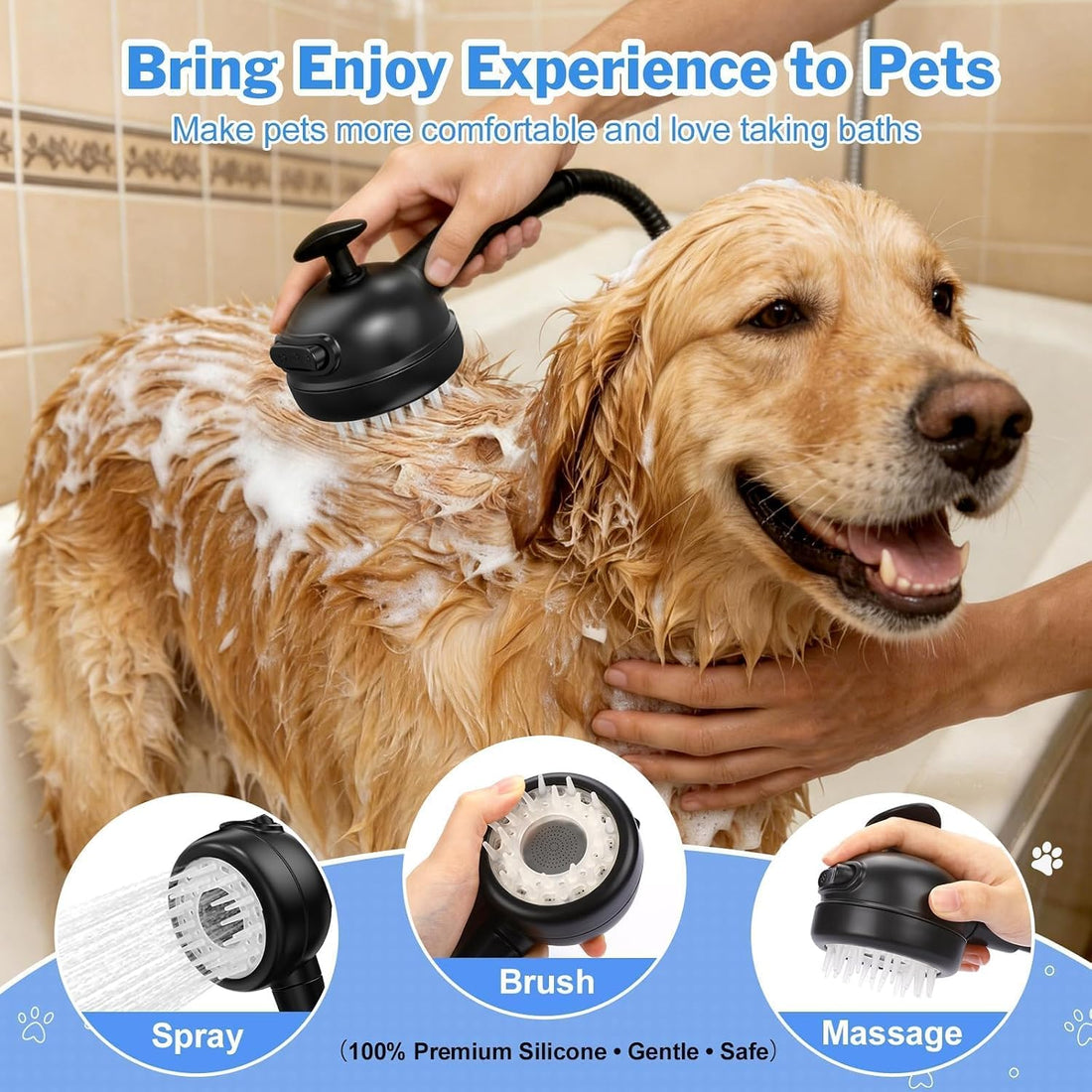 Rechargeable Portable Pet Shower Head Dog Bath Supplies for Indoor
