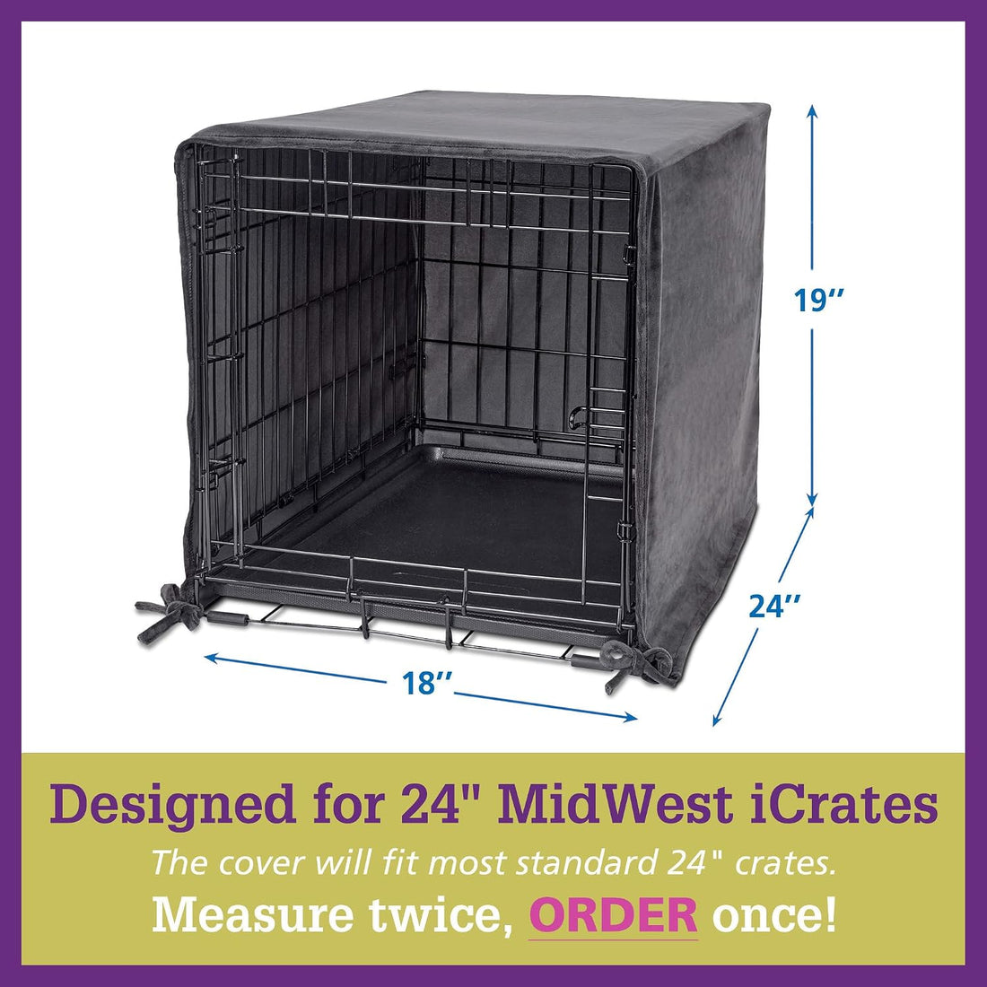 Pet Dreams Dog Crate Cover, Ivory, Small, 24"