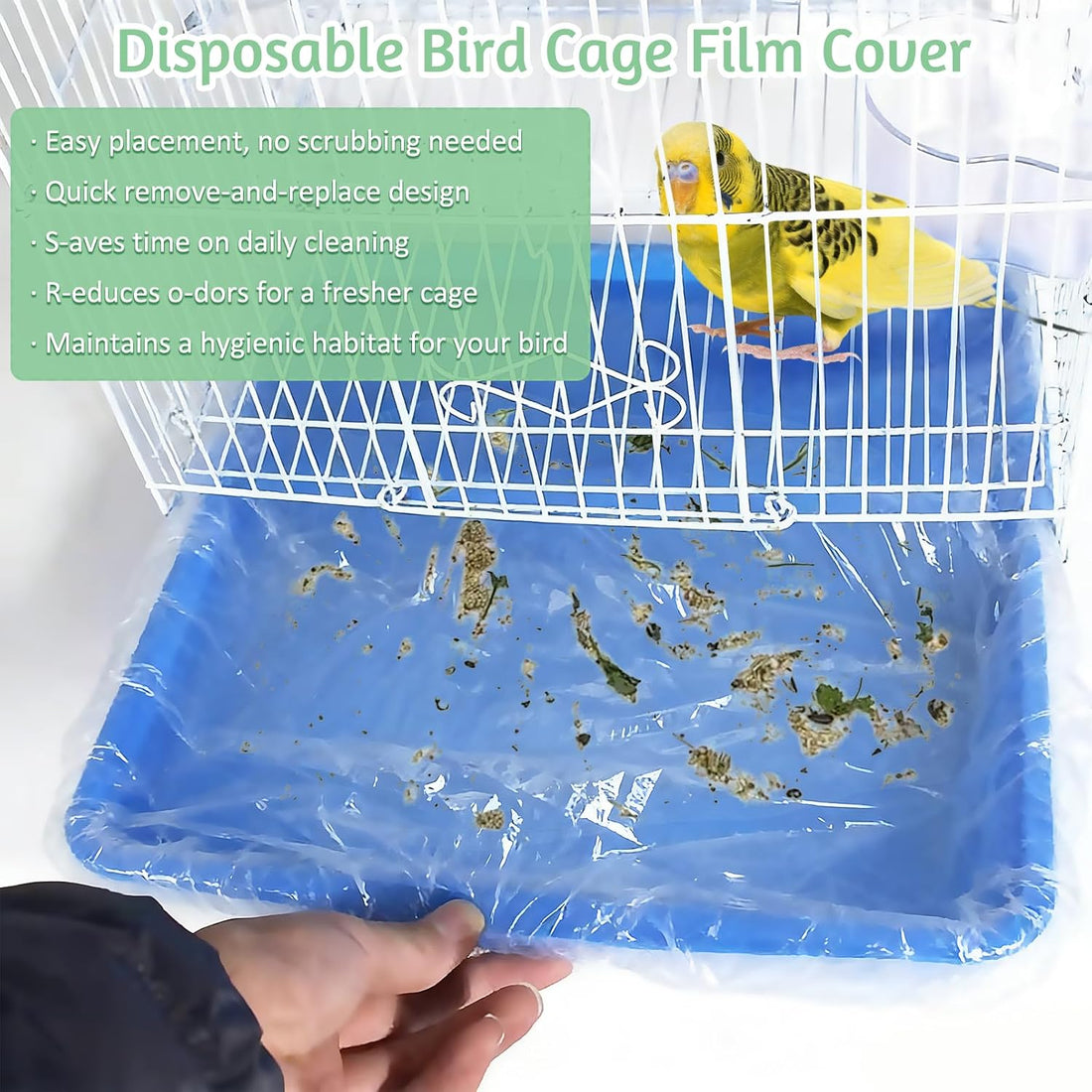 Tfwadmx 20 PCS Disposable Bird Cage Liner Bags 34'' x 22'' Plastic