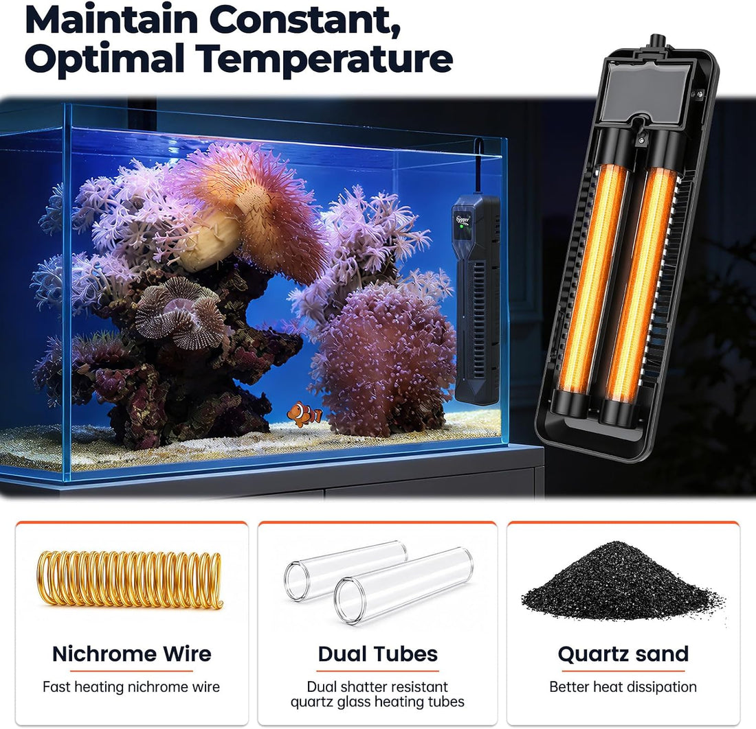 hygger 500W Submersible Aquarium Heater for Saltwater & Freshwater