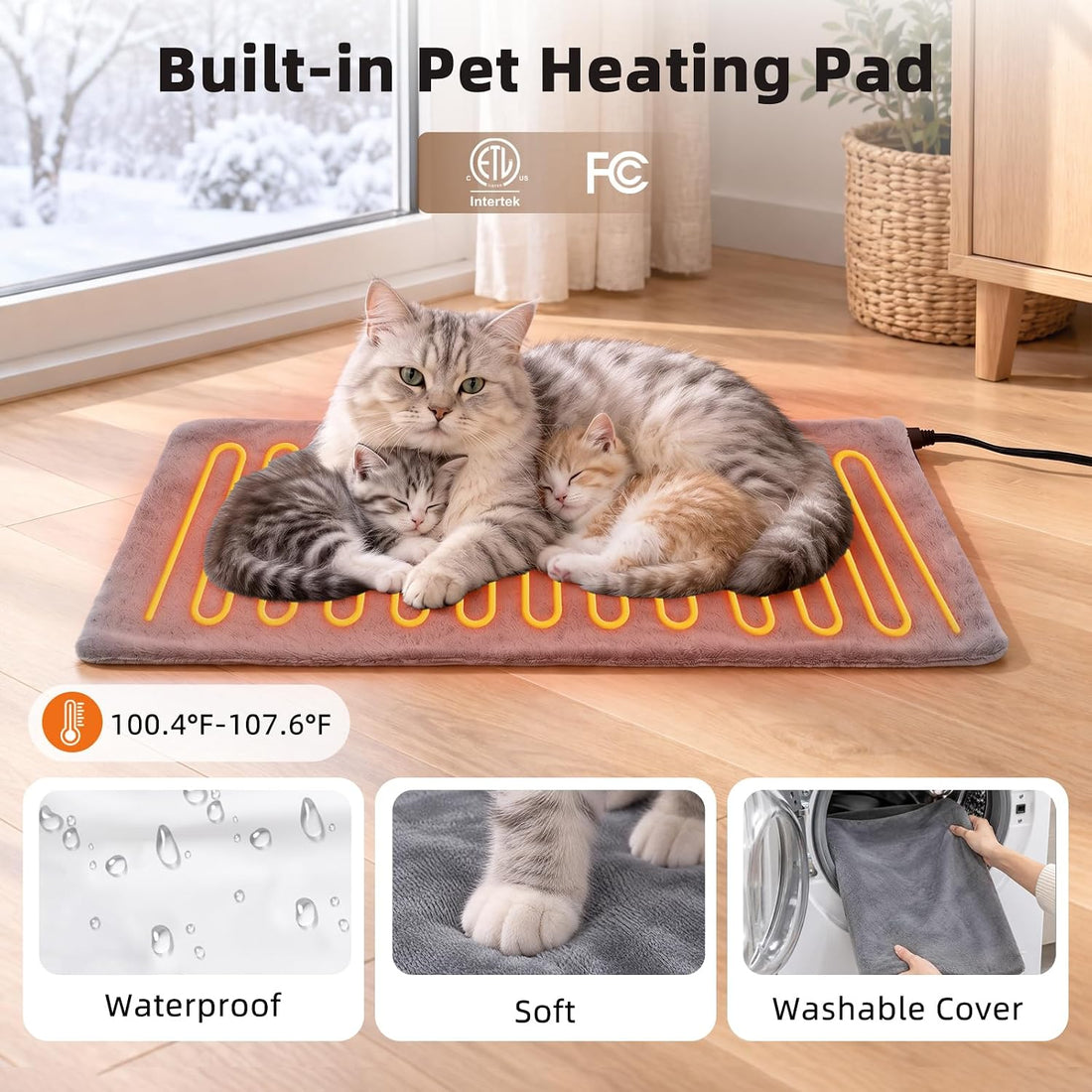 GASUR Heated Outdoor Cat House Weatherproof,Insulated Cat House