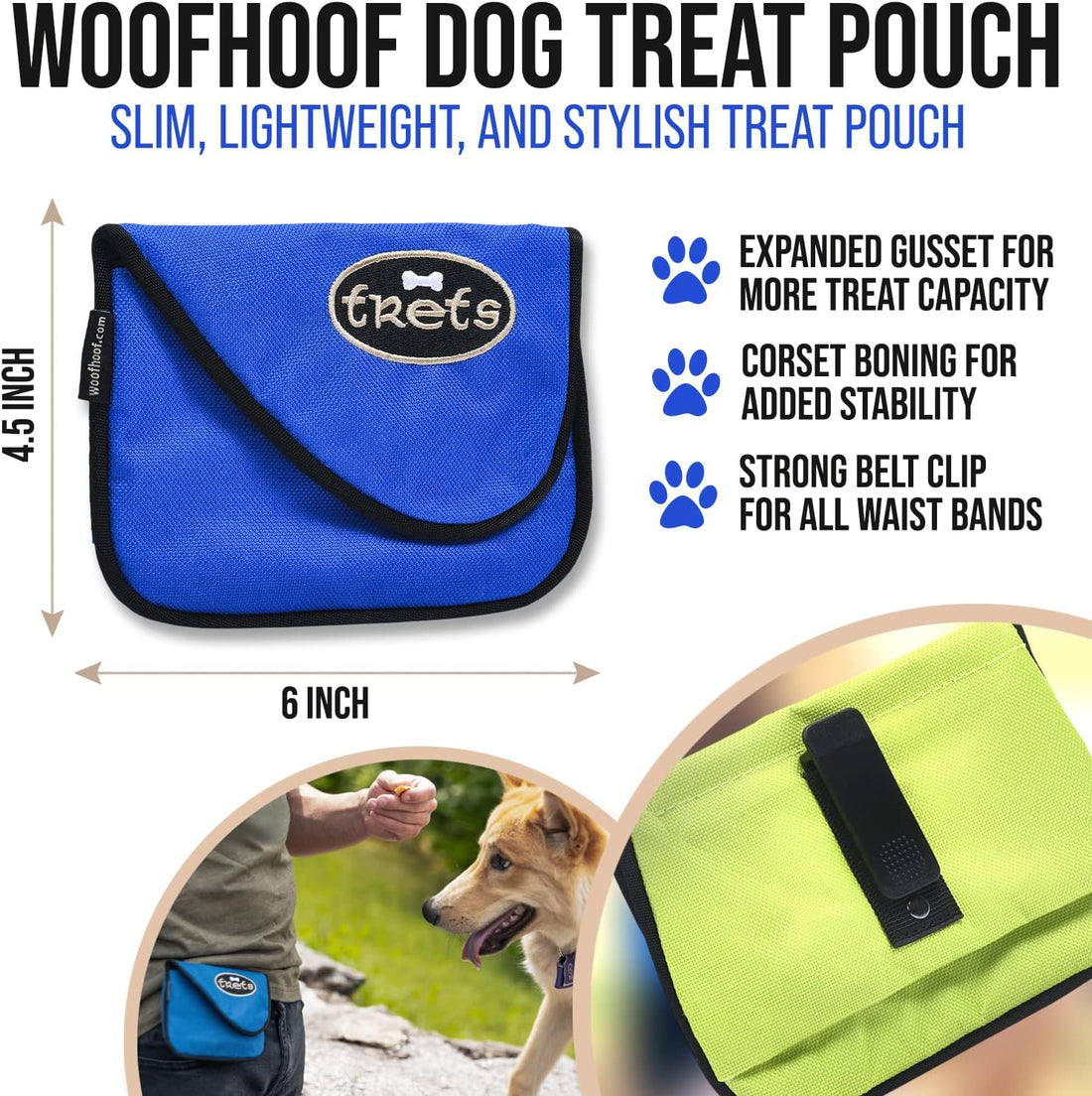 Woofhoof Dog Treat Pouch, Black Training Treat Pouch
