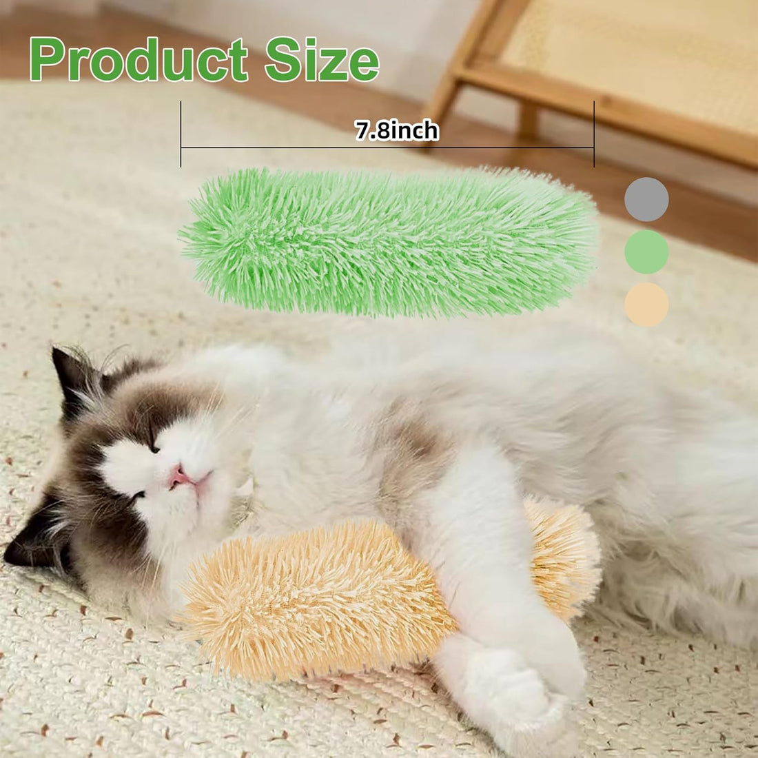 Rishoesu 3 Pcs Interactive Cat Toys Cat Pillows