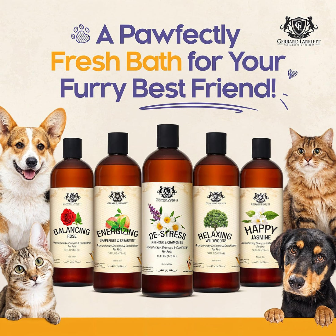 Dog Shampoo and Conditioner Energizing Grapefruit & Spearmint 16 Oz