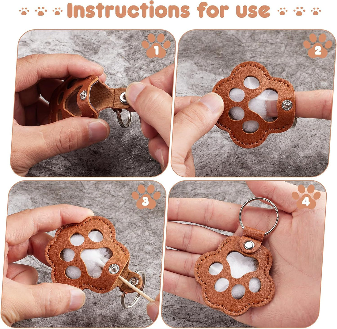 Aanqilze 5PCS Pet Hair Storage Keychain