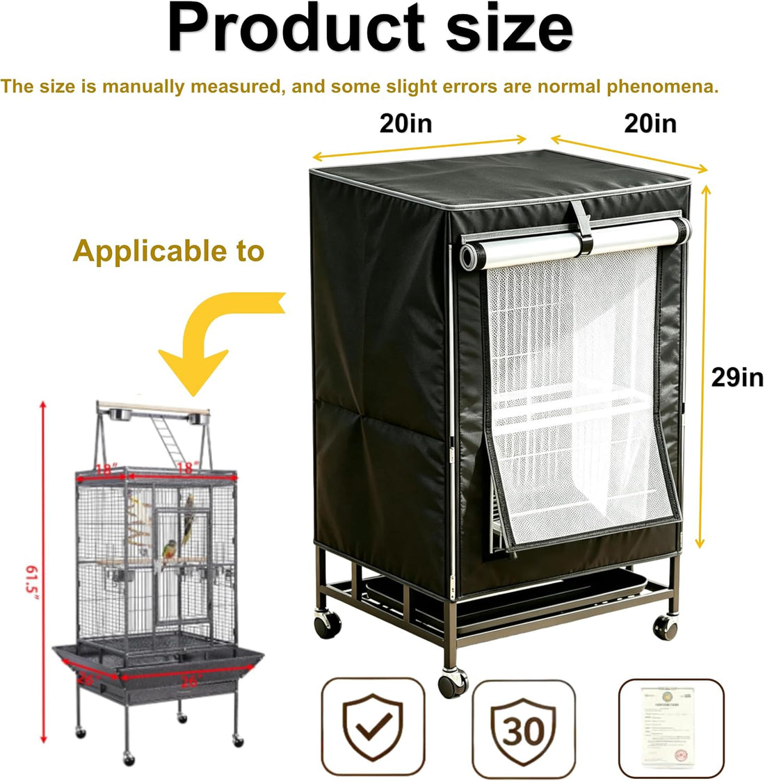 Bird Cage Cover - 600D Bird Covers for cage Heavy Duty