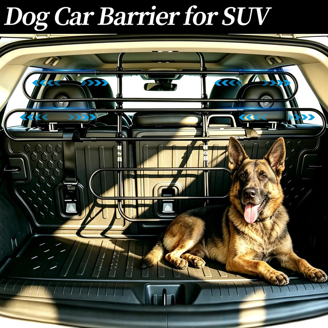 Dog Car Barrier for SUV, Adjustable Pet Divider for Back Seat