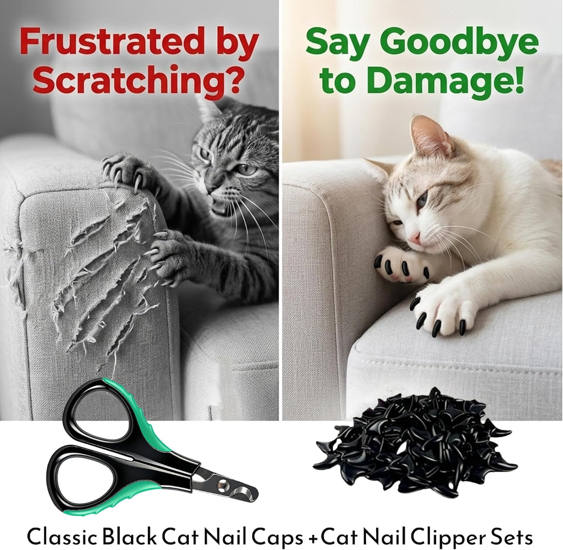joyous 120pcs Black Kitten Cat Nail Caps Original Factory Set