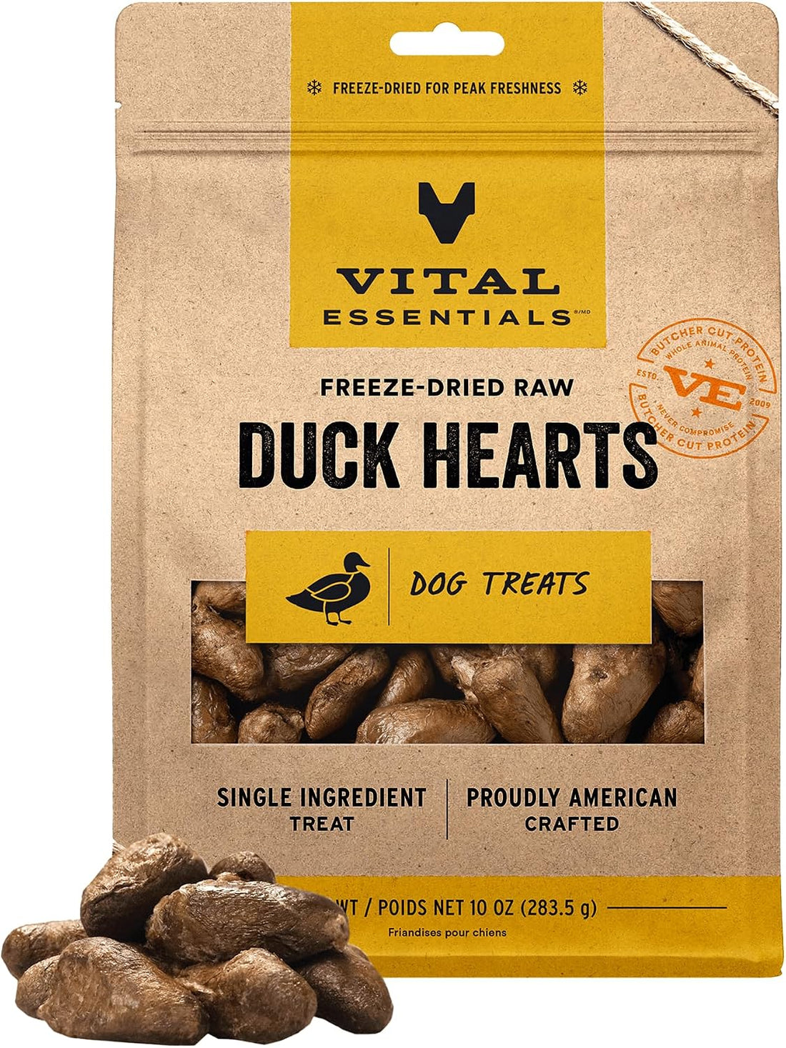 Vital Essentials Freeze Dried Raw Chicken Hearts Dog Treats