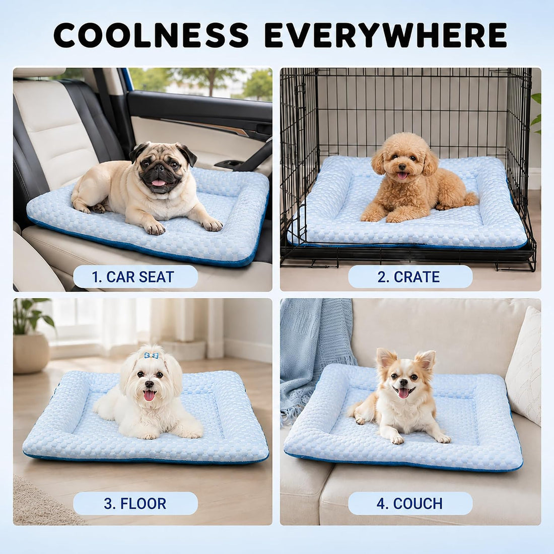 Water-Fill Cooling Cat Bed, Thick Cushion, Raised Bolsters