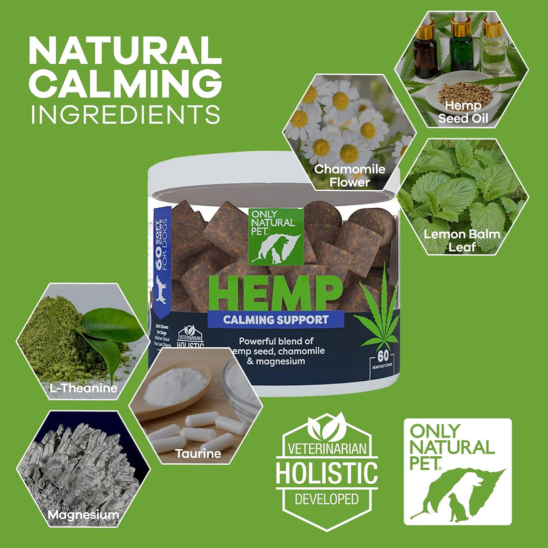 Only Natural Pet - Natural Hemp Soft Chew Bites for Dog Stress