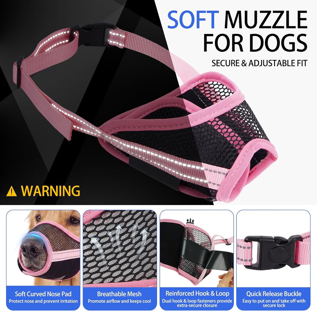 MIGOHI 2 Pack Dog Muzzle for Small Dogs,Soft Breathable Mesh
