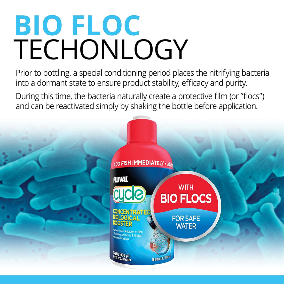 Fluval Cycle Biological Enhancer, Aquarium Water Treatment, 16.9 Oz.