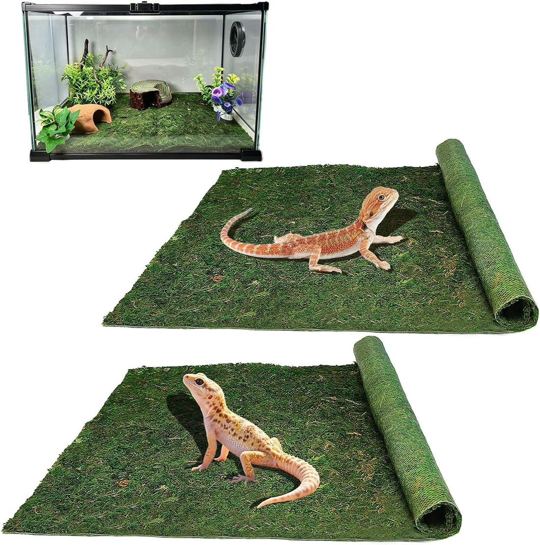 Reptile Carpet Terrarium Liner Bedding Substrate Floor Mat,15.7"x11.8"