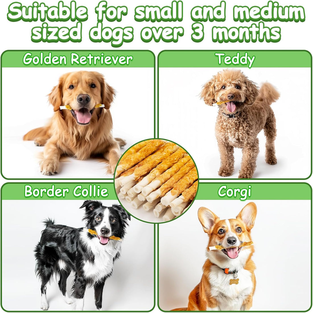 MAQIHAN Chicken Wrapped Rawhide Dog Treats
