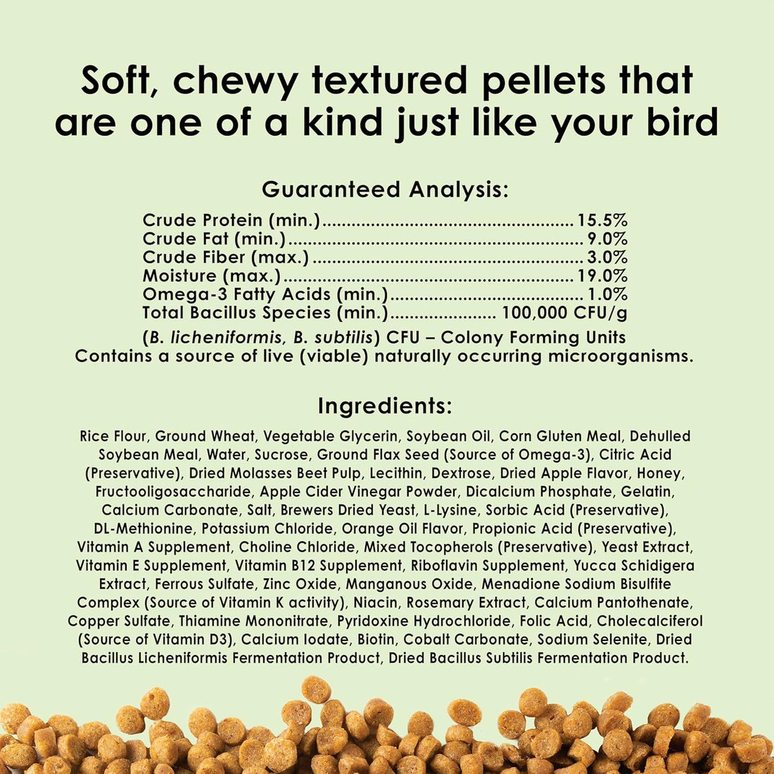 Kaytee Nutri Soft Pet Parrot & Conure Bird Food, 3 Pound