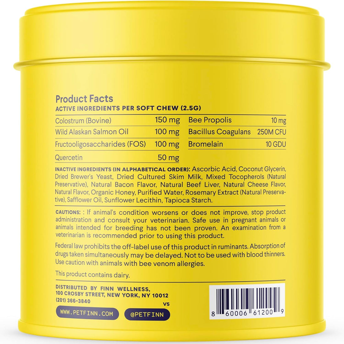 Finn Allergy & Itch Soft Chews for Dogs - Colostrum & Bee Propolis