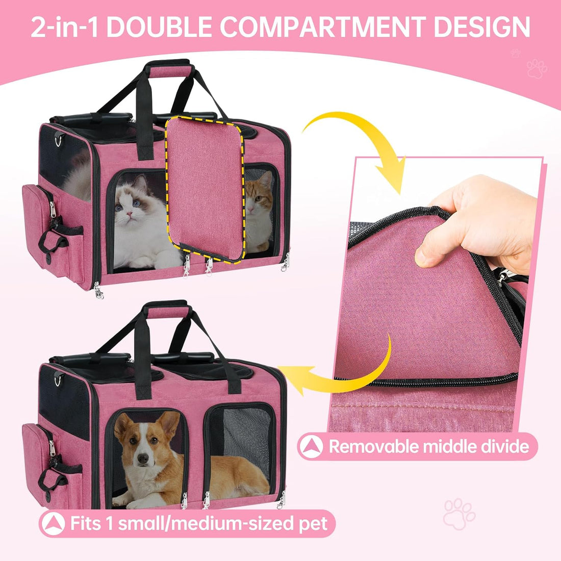 Cat Carrier for 2 Cats Double Pet Carrier Extra Large Green 2026