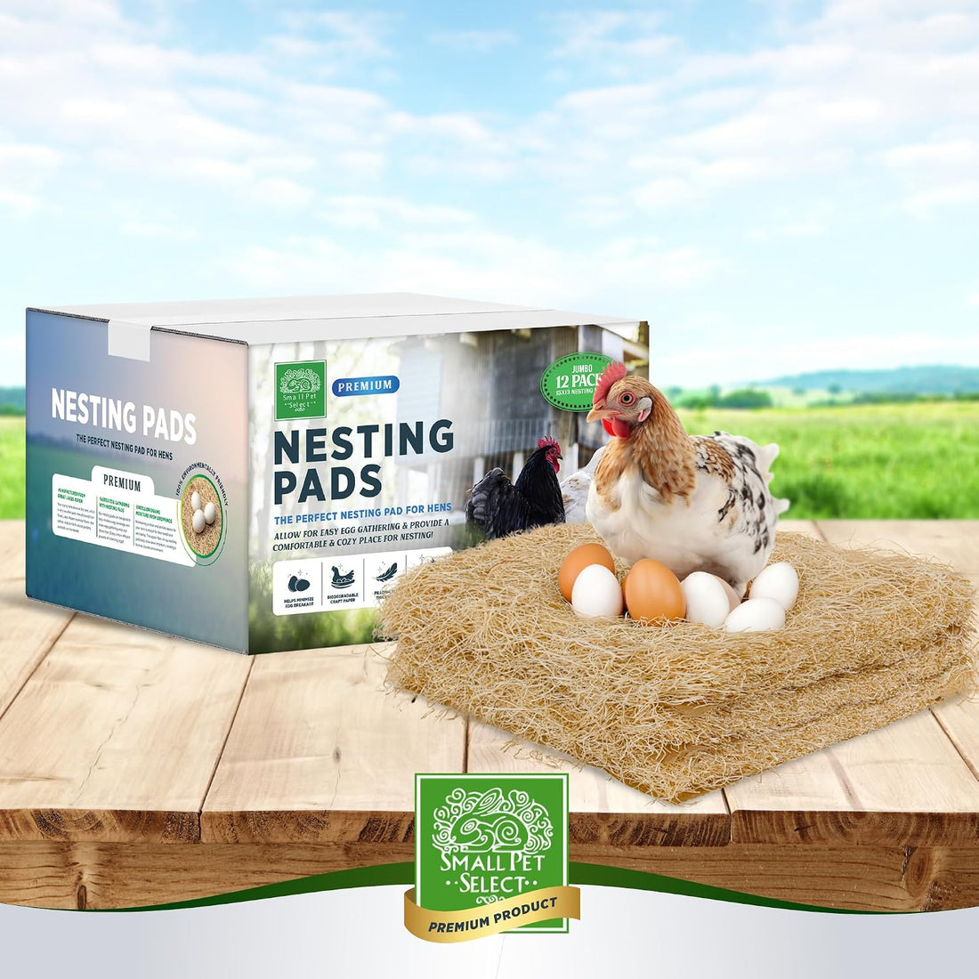 Small Pet Select Chicken Nesting Pads for Hens, 13x13 in, 12-Pack