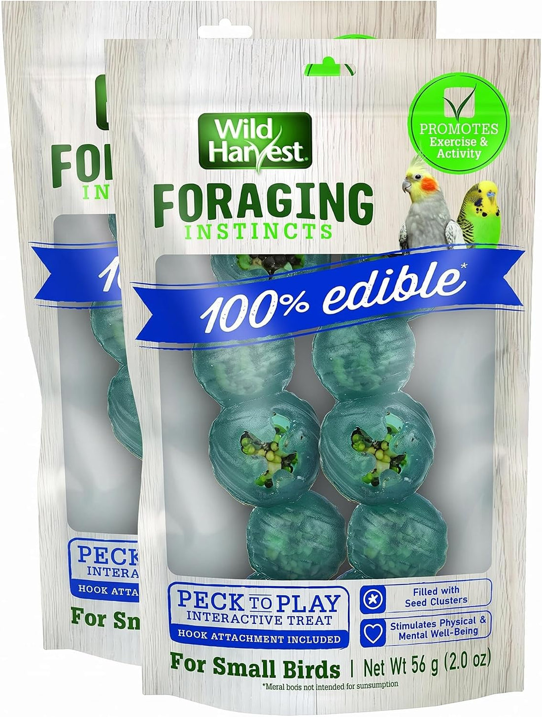 Wild Harvest Peck n Play Interactive Treat & Toy for Small Birds, 2 oz