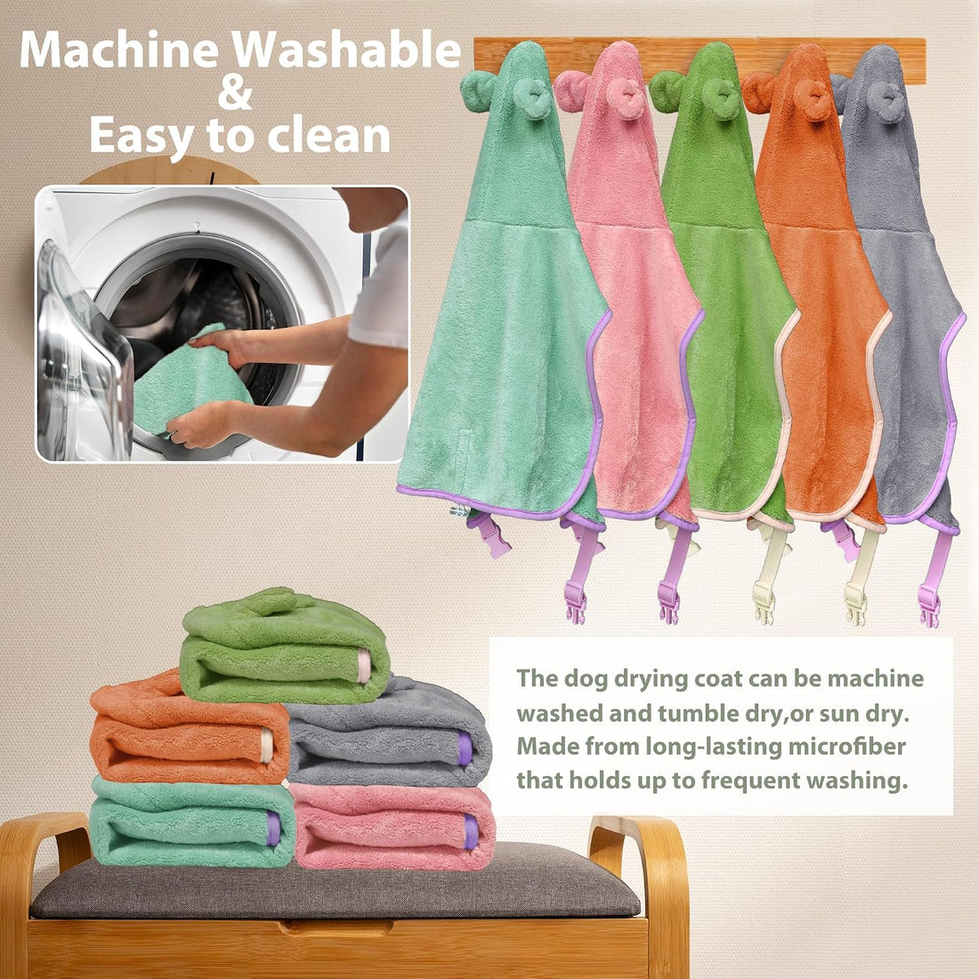Dog Bathrobe Super Absorbent Towel Robe