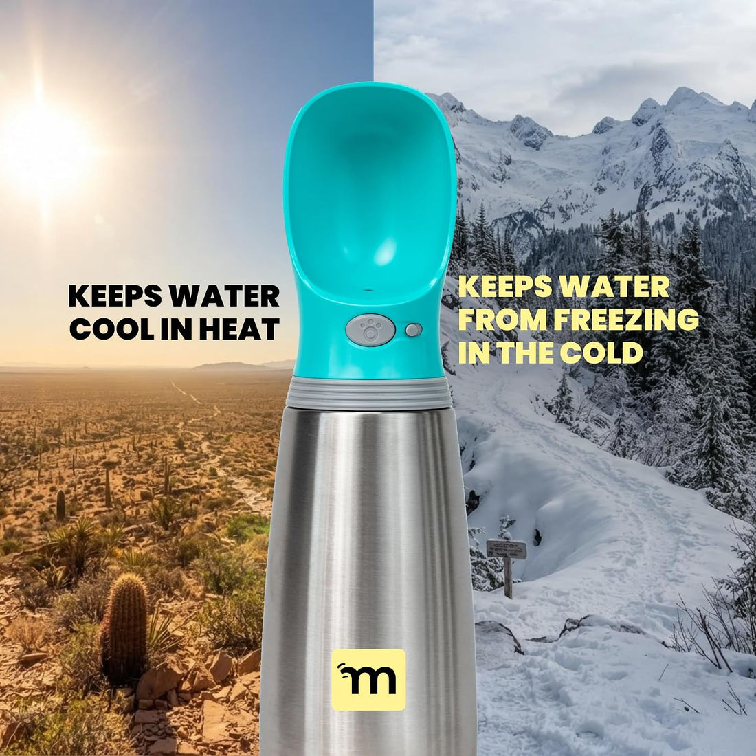 MalsiPree Leak Proof Stainless Steel Portable Dog Water Bottle - 24 oz