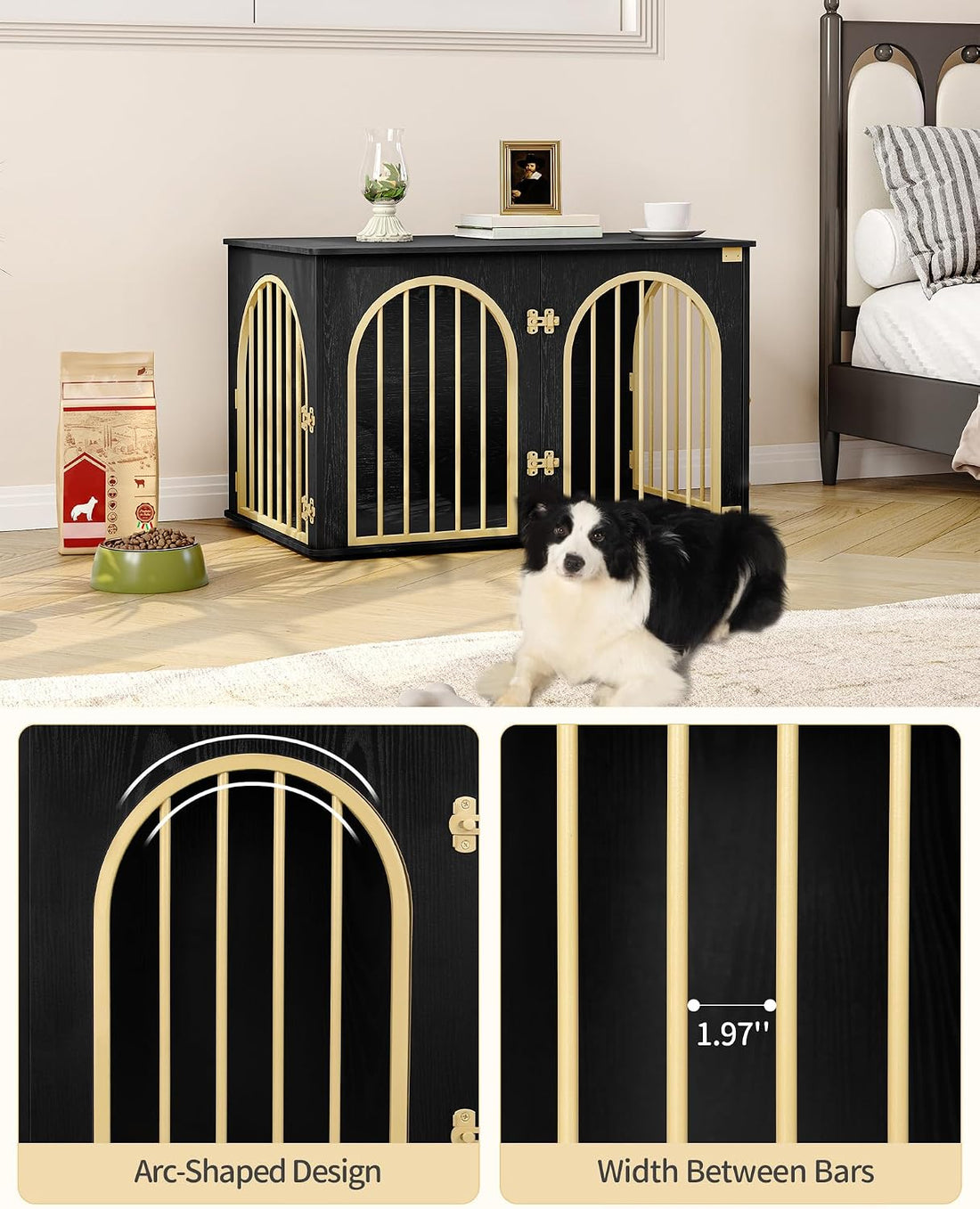Hzuaneri 39.4 in Dog Crate Furniture,Dog Kennel Indoor