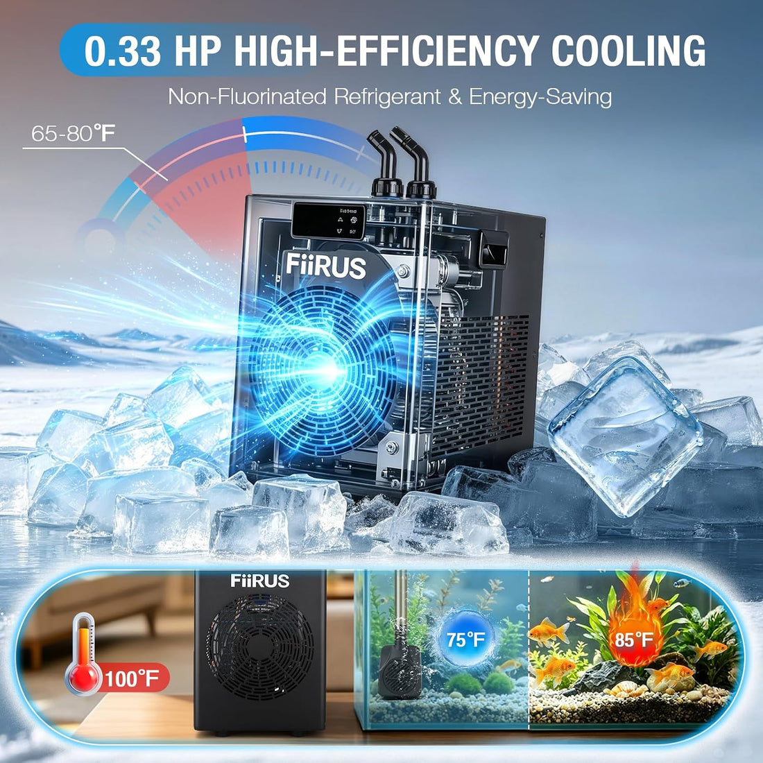 1/3 HP Aquarium Chiller for Up to 79 Gallons