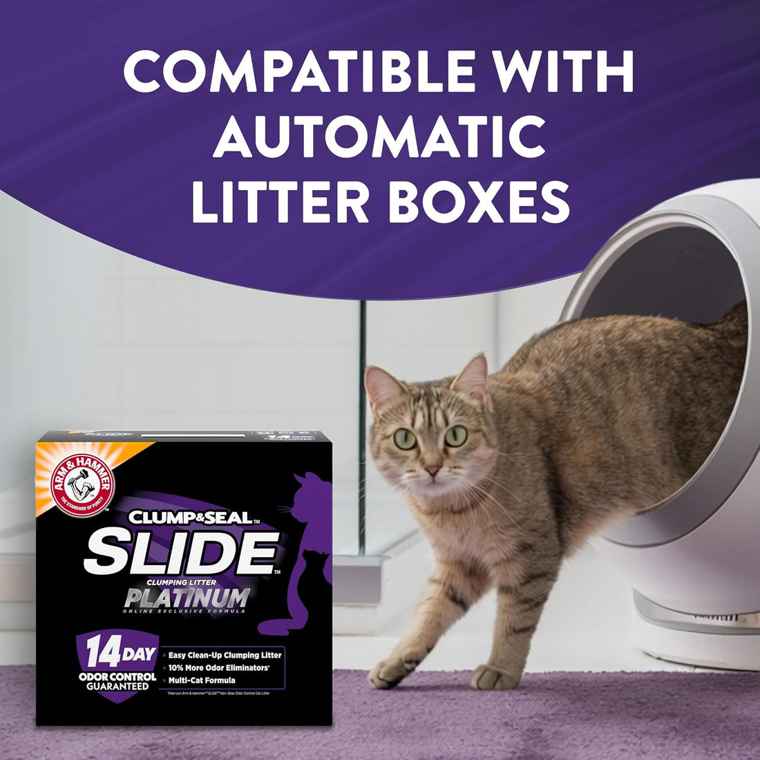 ARM & HAMMER Clump & Seal SLIDE Platinum Multi-Cat Clumping Cat Litter