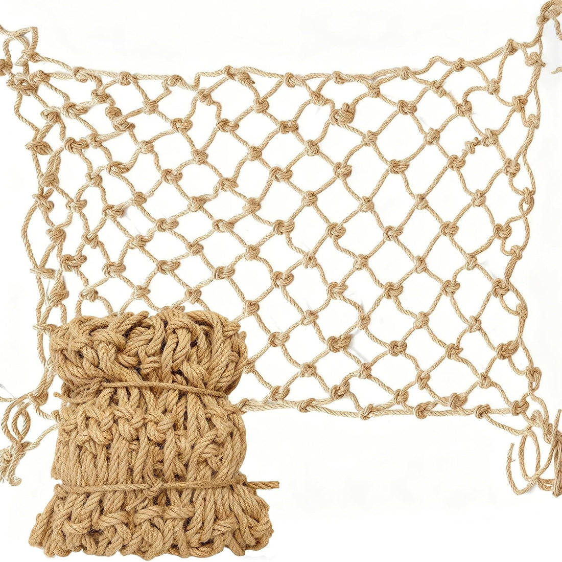 Jute Hemp Rope Net Balcony Safety Net for Kids Climbing Cargo Net