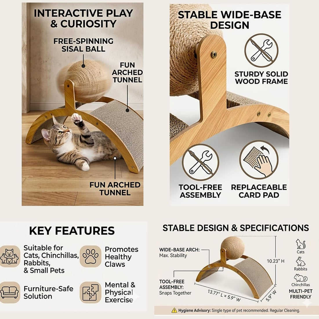 2-in-1 Rabbit Scratching Toy