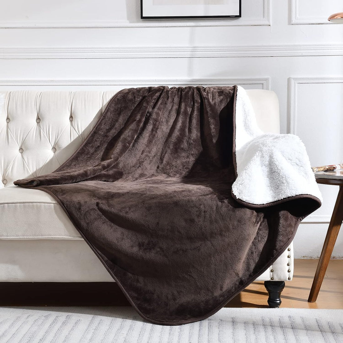Soft Waterproof Blanket for Bed Couch Sofa, Dark Purple, 60x80inches