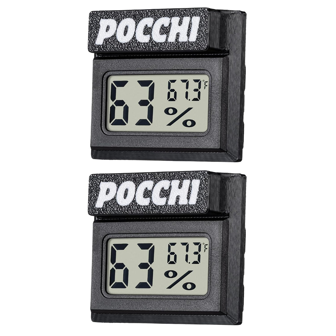 Magnetic Digital Reptile Temperature and Humidity Monitor - 2 Pack