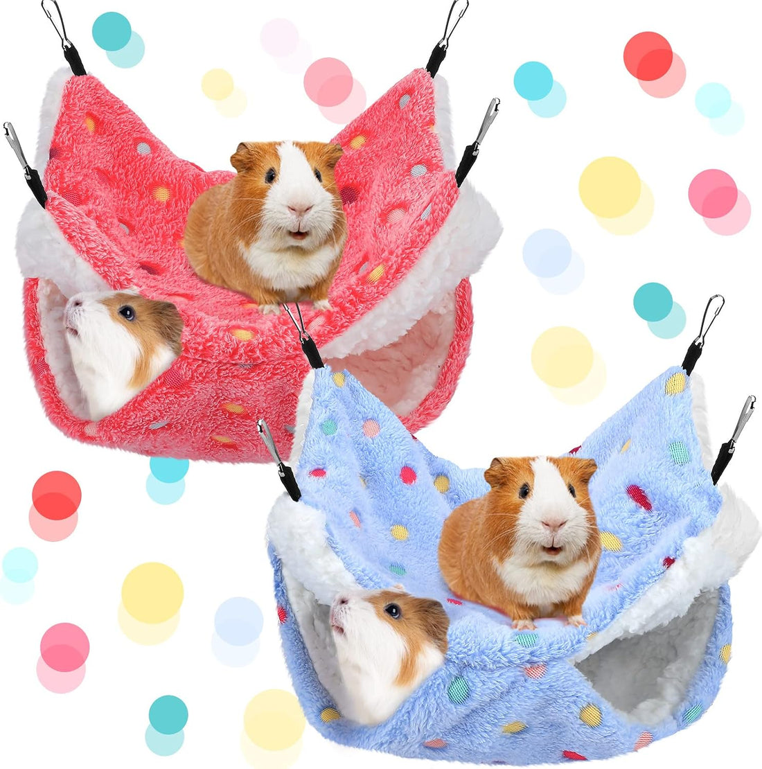 Boao 2 Pcs Guinea Pig Rat Hammock for Pet, Purple, Coffee