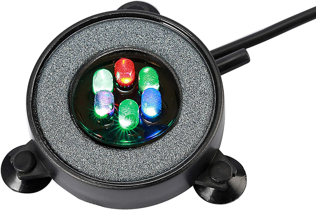 NICREW LED Aquarium Bubbling Stone Disk, 2 Inch Fish Tank Bubbler