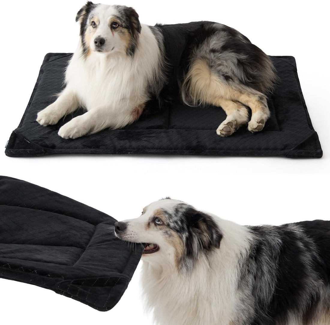 Bedsure Chew Proof Dog Bed for Large Dogs, 35x22 Inch, Black