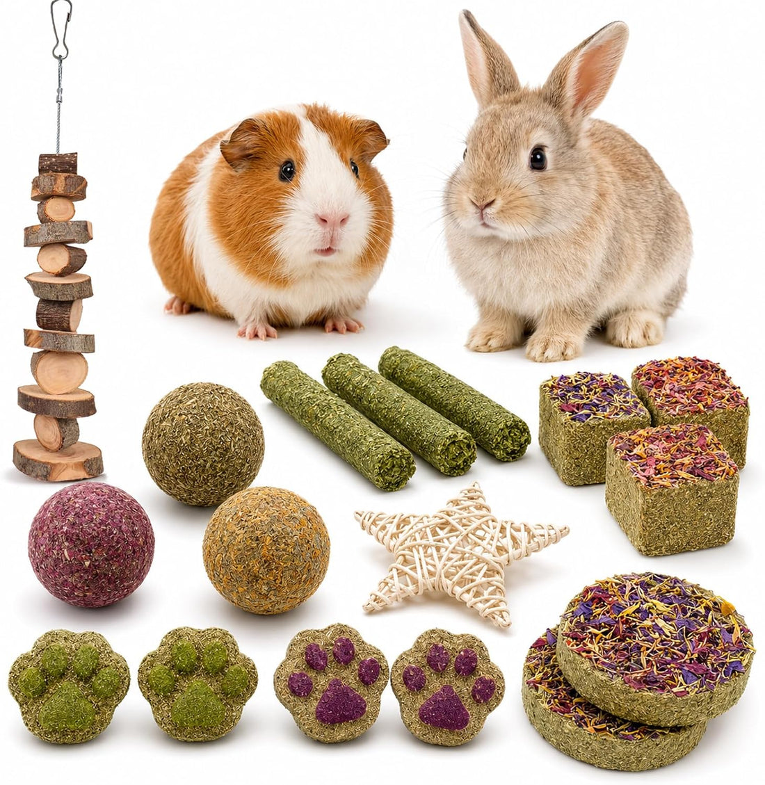 Grddaef 20 PCS Bunny Chew Toys for Teeth