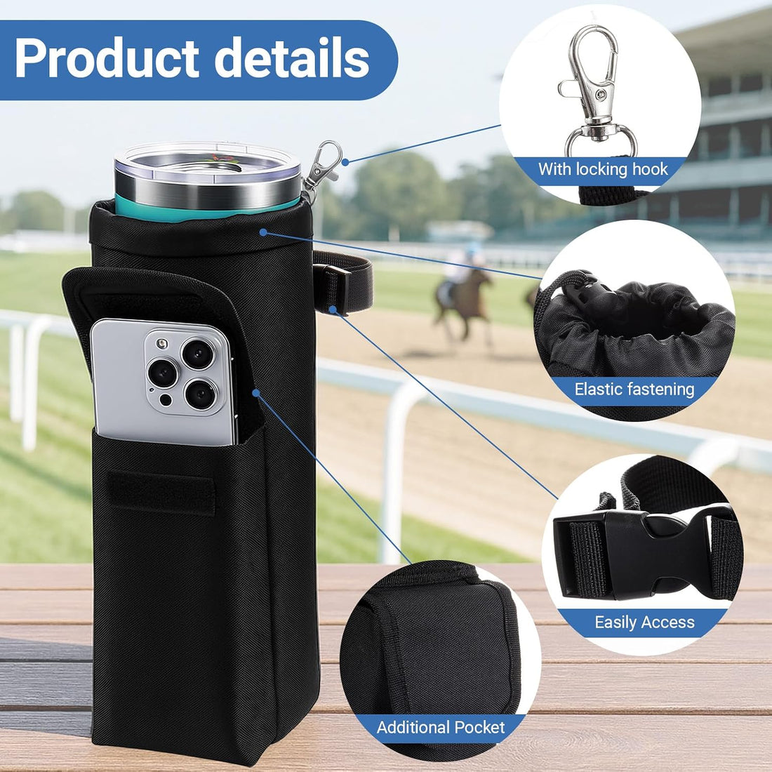 Soulchen Saddle Water Bottle Holder Pocketed Saddlebag Adjustable