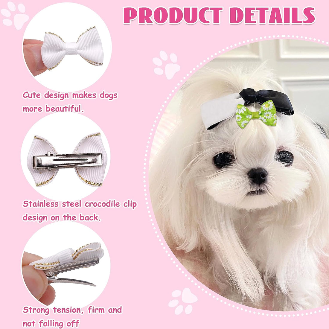 YAKA Small Dog Hair Bows, Pack of 60