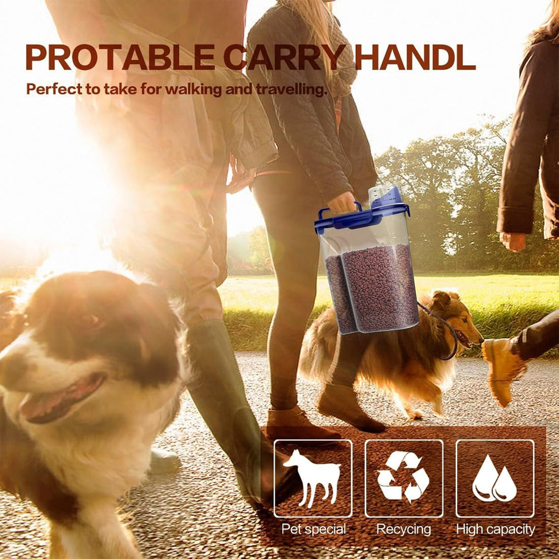 TIOVERY Airtight Pet Food Storage Container with Dispenser