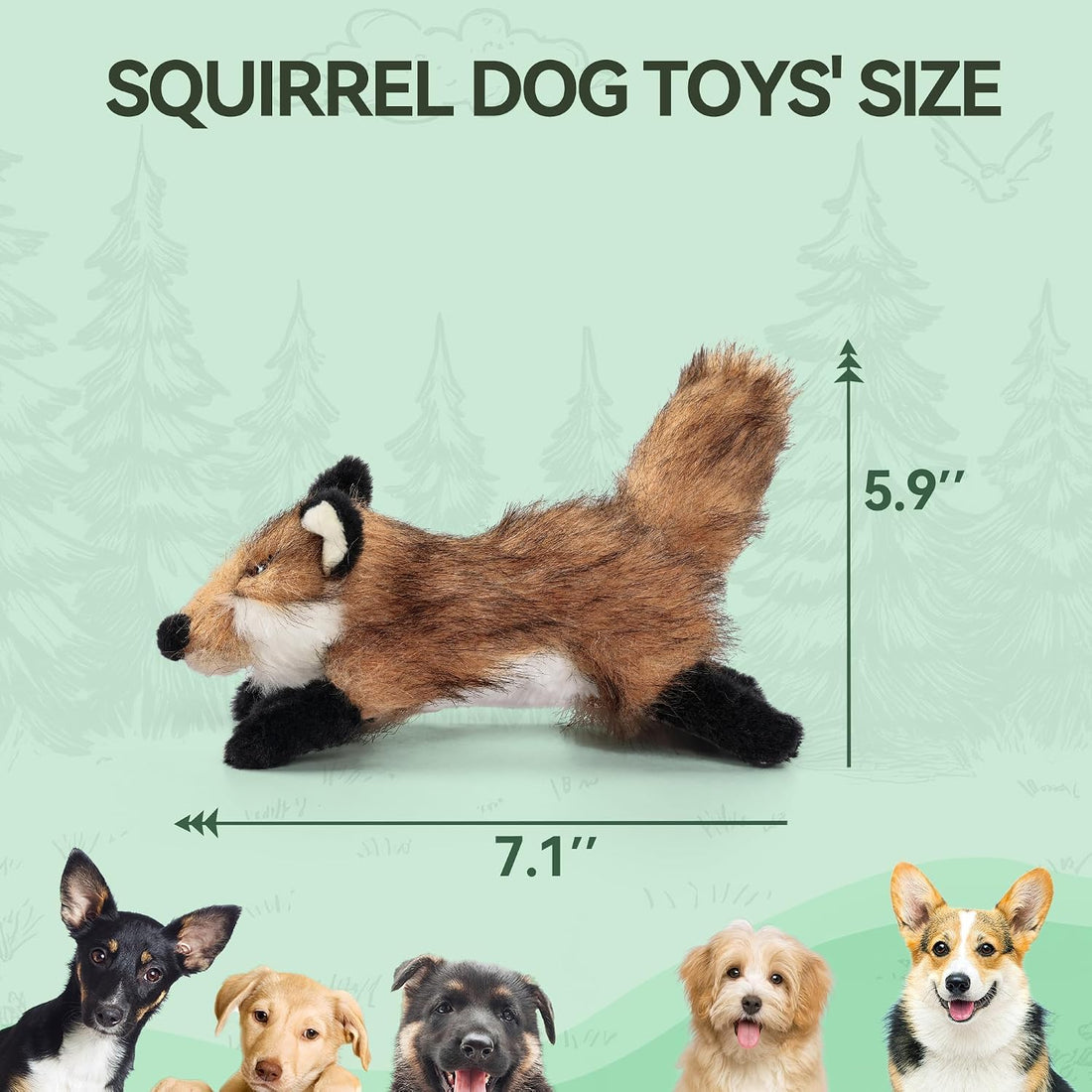 ALL FOR PAWS Classic Squirrel Pet Toys, Small