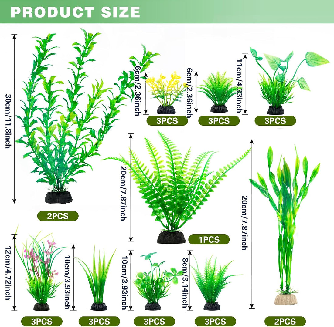 Ameliade Aquarium Artificial Plastic Plants Large Fish Tank Decor