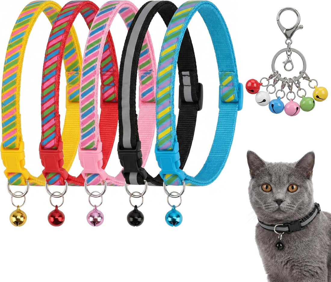 6 Pcs Cat Collar Bells & 11 Pcs Kitten Collar Kit for Cats and Small