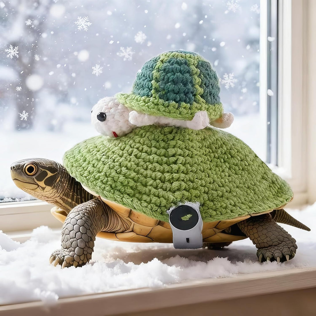 Warm Knit Tortoise Sweater, Handmade Turtle Sweater Small Animal