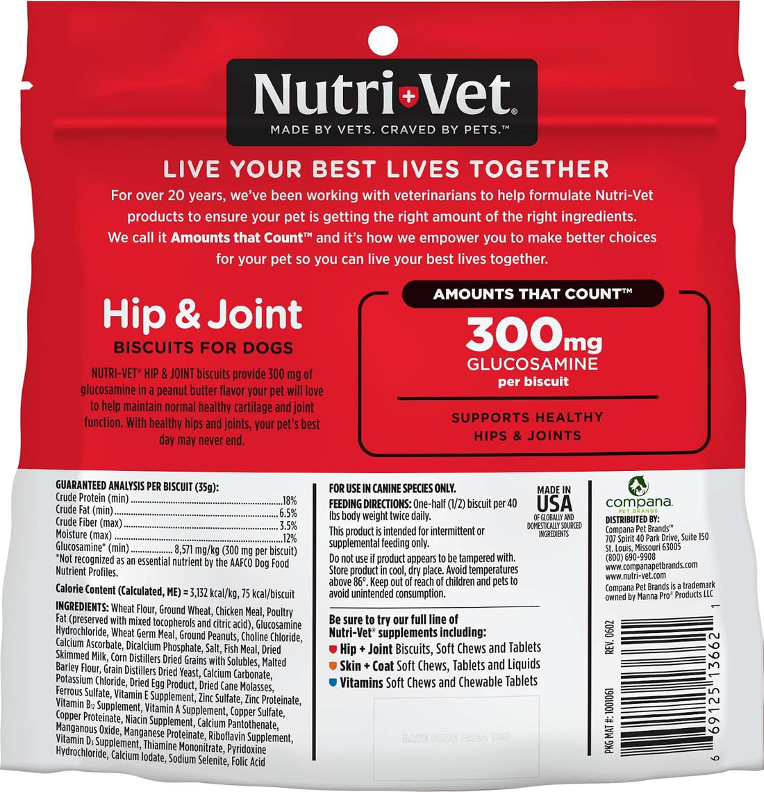 Nutri-Vet Hip & Joint Biscuits for Dogs, Dog Hip & Joint Supplement