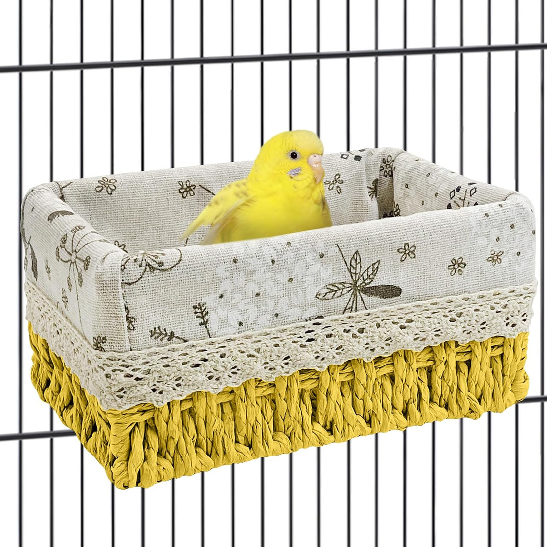 kathson Bird Nest Parrot House Birds Sleeping Bed Straw Weave All