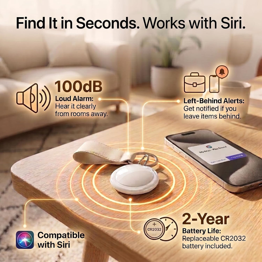 2 Pack Magnetic GPS Tracker for Vehicles for Apple Find My iOS Only