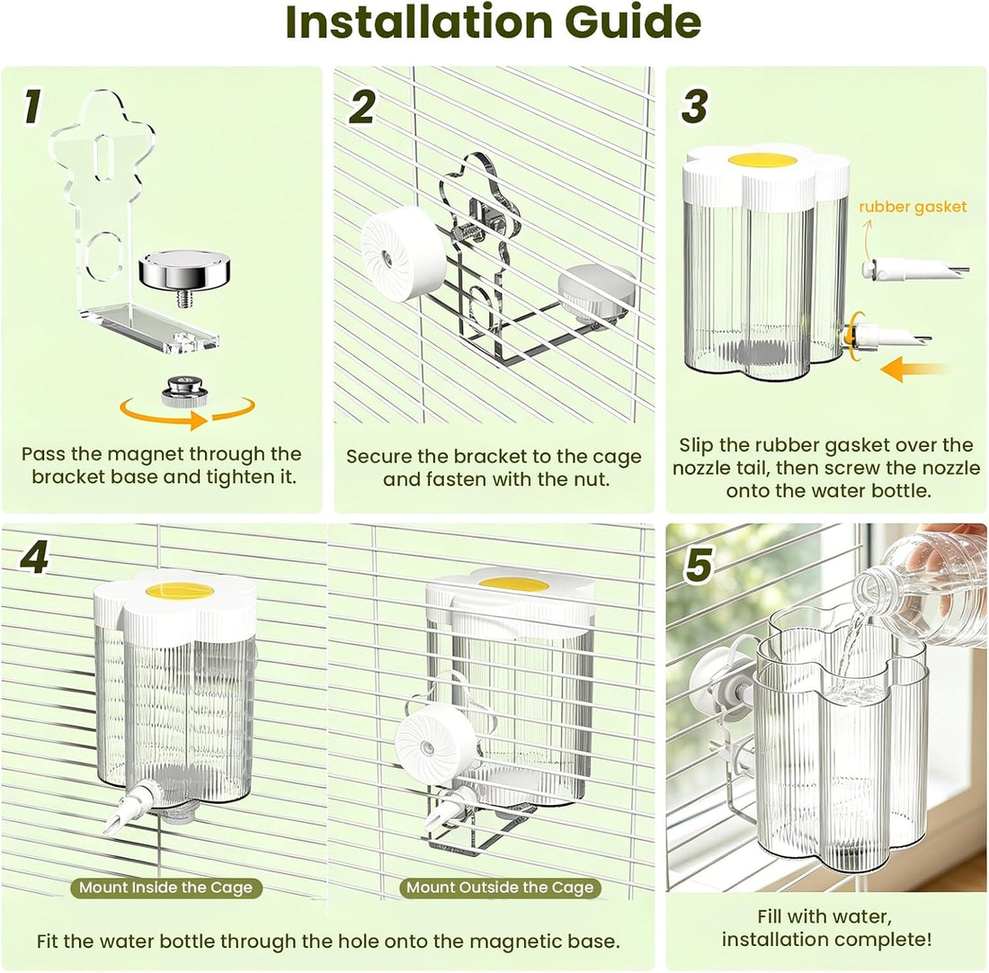 8.4 Oz No Mess Bird Water Feeder, Auto Parrot Cage Water Dispenser
