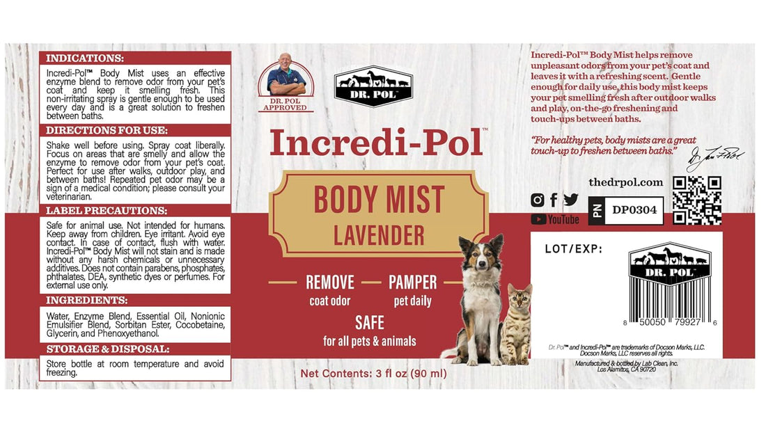 Dr. Pol Pet Deodorizer Body Mist, Odor Eliminator for Dogs & Cats, 3oz